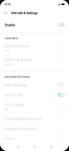 Step 5: Tap on Enable to turn ON.