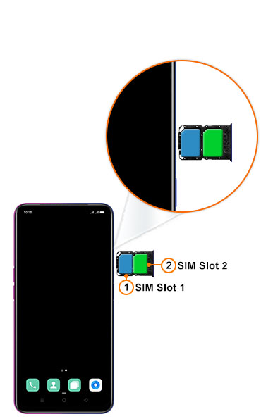 Step 3: Place the SIM card(s) in the SIM card tray with the gold-colored contacts facing downwards.