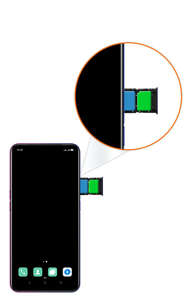 Step 4: Carefully insert the SIM card tray into the Device.