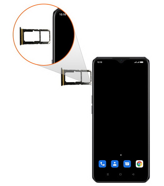 Step 2: Pull out the SIM card tray gently from the Device.
