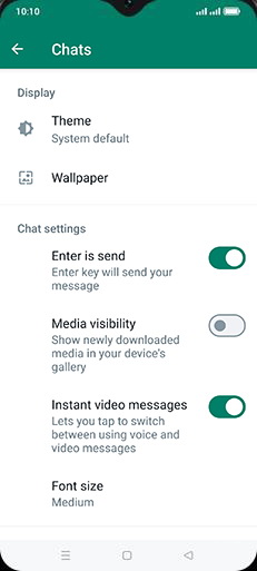 Step 6: Tap on Media visibility to turn ON.