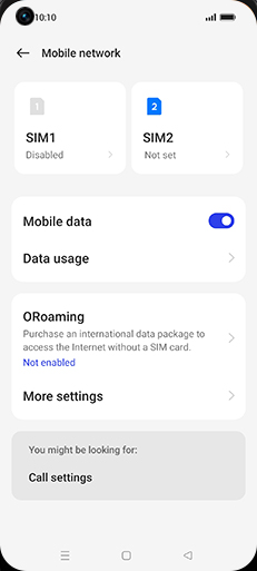 Step 4: Tap on SIM1 or SIM2.