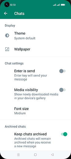 Step 6: Tap on Media visibility to turn ON.