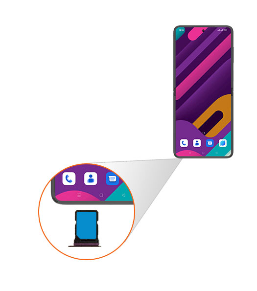 Step 3: Place the SIM card(s) in the SIM card tray with the gold-colored contacts facing downwards.