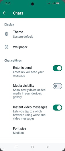 Step 6: Tap on Media visibility to turn ON.
