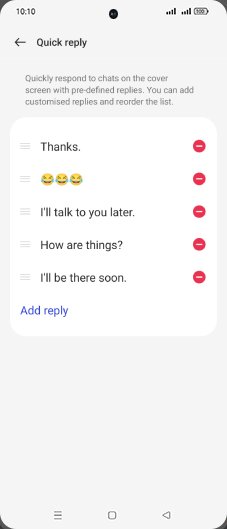Step 5: Check Quick reply.