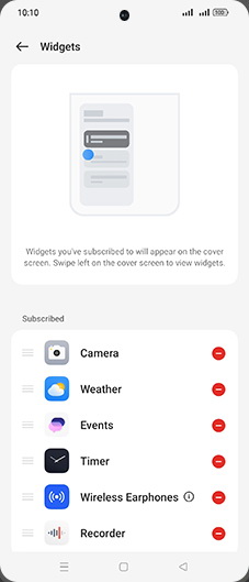 Step 5: Tap on Clear icon to remove Widgets.