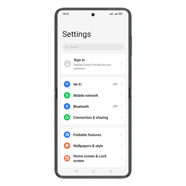 Step 3: Tap on Foldable features.