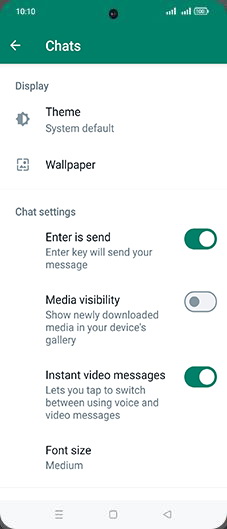 Step 6: Tap on Media visibility to turn ON.