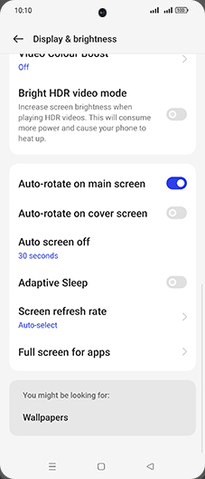 Step 4: Tap on Auto-rotate on cover screen to turn ON.