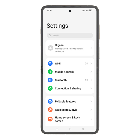 Step 3: Tap on Foldable features.