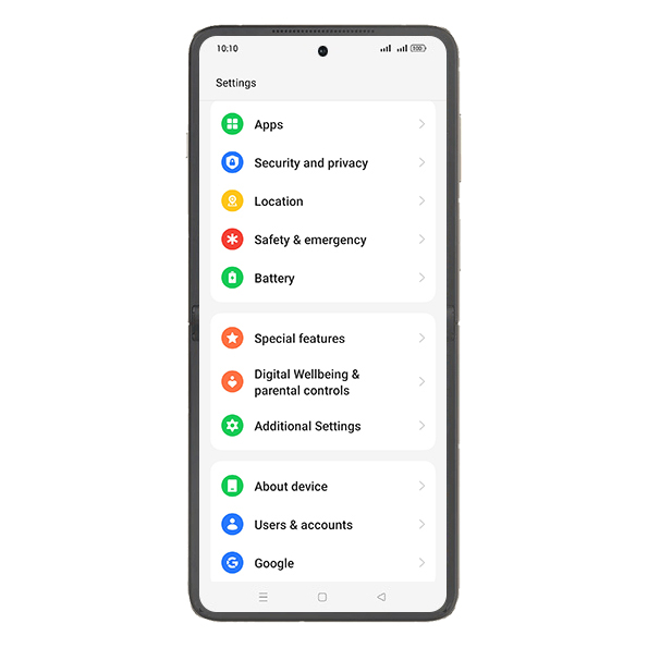 Step 3: Tap on Security and privacy.