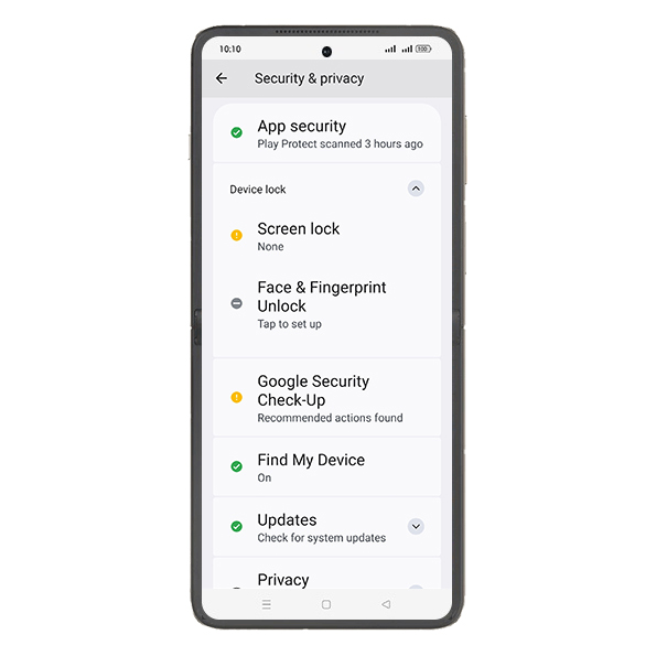 Step 5: Tap on Screen lock.