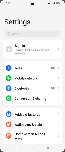 Step 3: Tap on Foldable features.