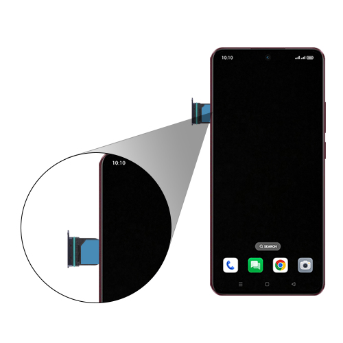 Step 3: Place the SIM card(s) in the SIM card tray with the gold-colored contacts facing downwards.