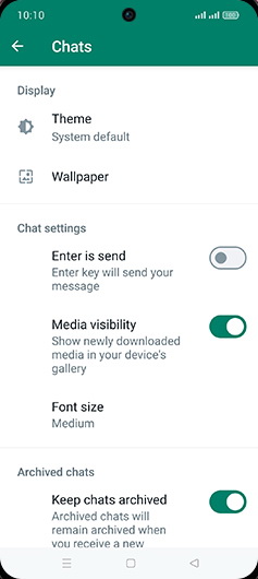 Step 6: Tap on Enter is send to turn ON.