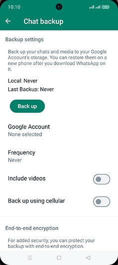 Step 7: Tap on Back up.