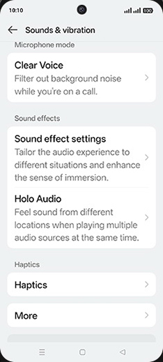 Step 4: Tap on Clear Voice.