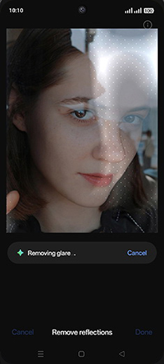 Step 9: Removing glare.