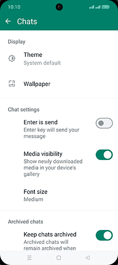 Step 6: Tap on Enter is send to turn ON.