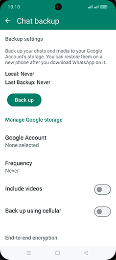 Step 7: Tap on Back up.