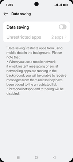 Step 6: Tap on Data saving to turn ON.
