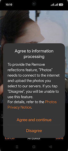 Step 9: Tap on Agree and continue.