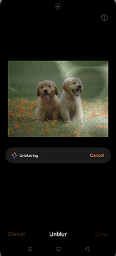 Step 11: Unblurring photo.