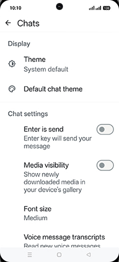 Step 6: Tap on Media visibility to turn ON.