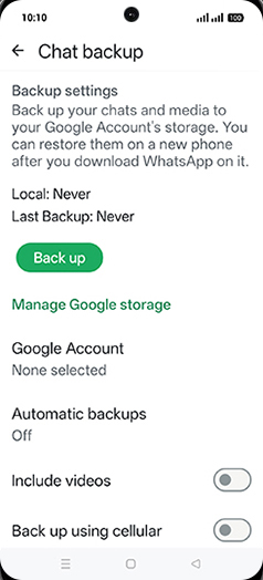 Step 7: Tap on Back up.