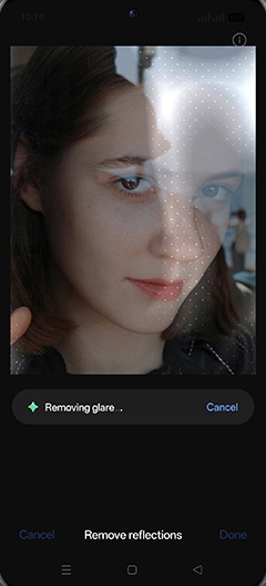 Step 9: Removing glare.