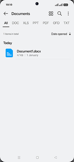 Step 4: Tap on desired Document.