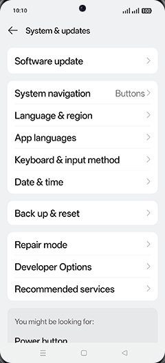 Step 4: Tap on Back up & reset.