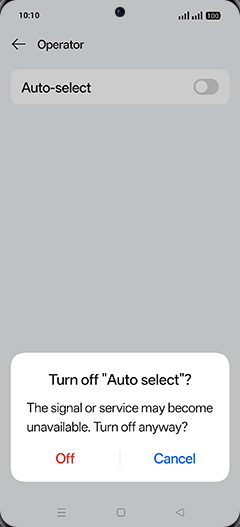 Step 8: Tap on Off.