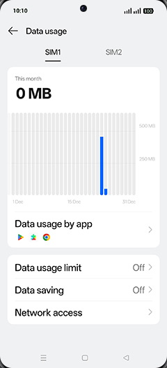 Step 7: Tap on Data usage limit.