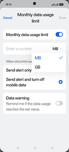 Step 19: Tap on desired Option.