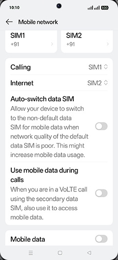 Step 4: Tap on Internet.