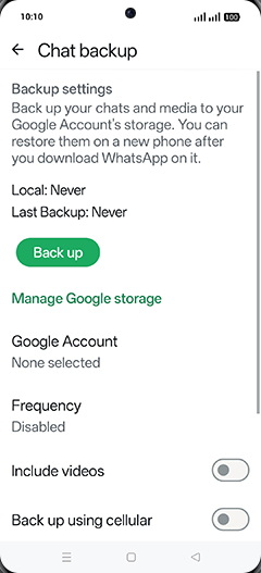 Step 7: Tap on Back up.