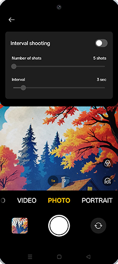 Step 6: Tap on Interval shooting to turn ON.