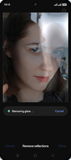 Step 9: Removing glare.