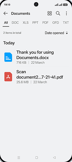 Step 4: Tap on desired Document.
