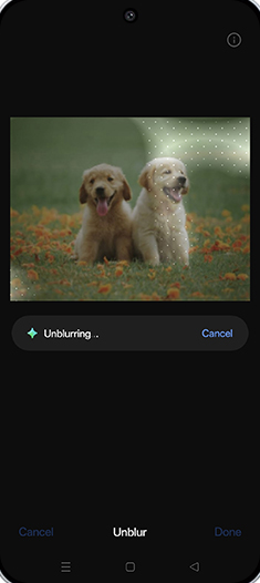 Step 11: Unblurring photo.