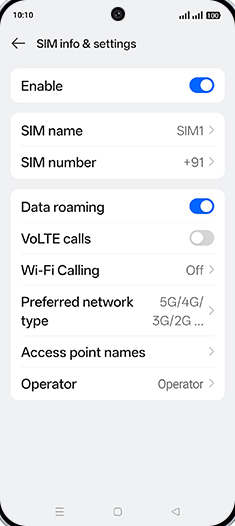 Step 7: Tap on VoLTE calls to turn ON.