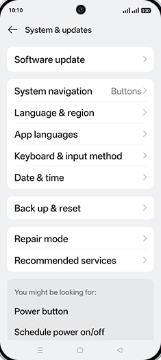 Step 4: Tap on Back up & reset.