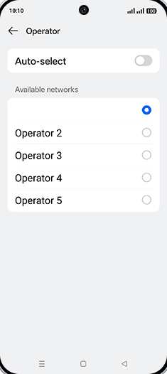 Step 9: Tap on Operator.