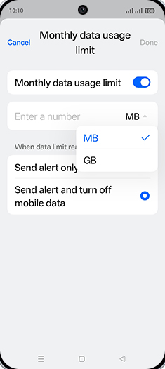Step 17: Tap on desired Option.