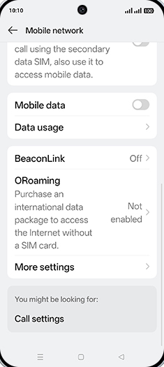 Step 6: Tap on Mobile data to turn ON.