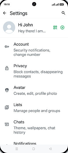 Step 5: Tap on Chats.