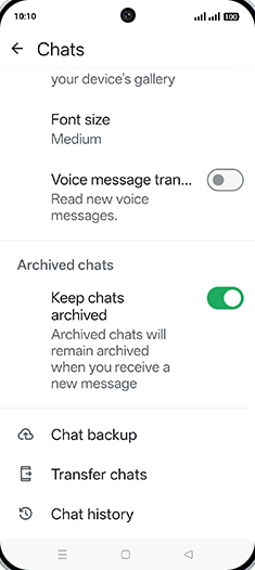 Step 6: Tap on Chat backup.