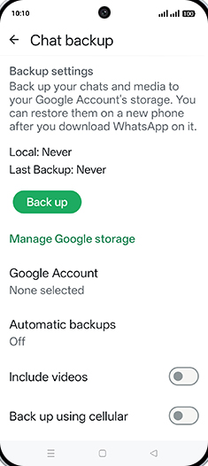 Step 7: Tap on Back up.